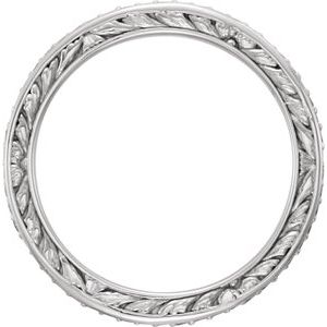 14K White 1/4 CTW Natural Diamond Sculptural Eternity Band Size 7 - BN & CO JEWELRY