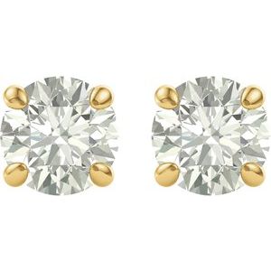 14K Yellow 8 mm Round Forever Oneâ„¢ Moissanite Earrings - BN & CO JEWELRY