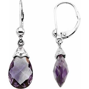 14K White Amethyst Briolette Earrings - BN & CO JEWELRY
