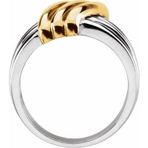 10K White/Yellow Criss-Cross Ring - BN & CO JEWELRY
