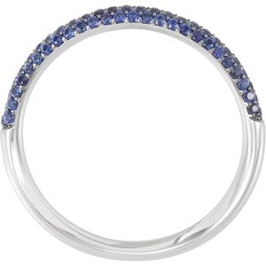14K White Natural Blue Sapphire Anniversary Band - BN & CO JEWELRY