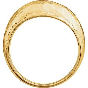 14K Yellow 12 mm Hammered Dome Ring - BN & CO JEWELRY