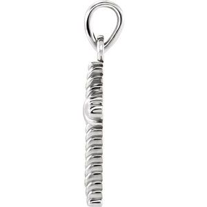 Platinum 13.5x8.6 mm Rope Cross Pendant - BN & CO JEWELRY