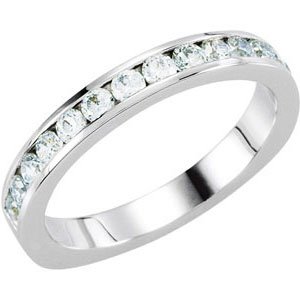14K White 1/3 CTW Diamond Band for 6.5 mm Round Ring - BN & CO JEWELRY