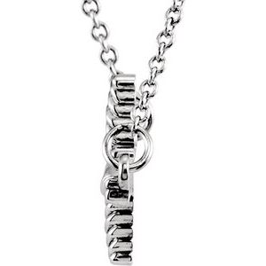 14K White 20.1x11.3 mm Sideways Rope Cross 16.5" Necklace - BN & CO JEWELRY