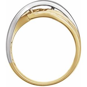 14K Yellow Overlap Hammered Ring - BN & CO JEWELRY