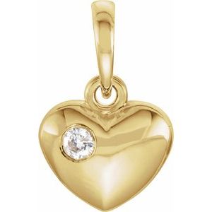14K Yellow .03 CT Natural Diamond Heart Pendant - BN & CO JEWELRY