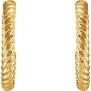 14K Yellow 12 mm Rope Hoop Earrings - BN & CO JEWELRY
