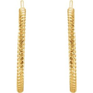 14K Yellow 21 mm Rope Hoop Earrings - BN & CO JEWELRY