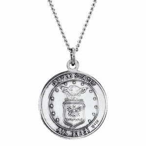 Sterling Silver 18 mm St. Christopher U.S. Air Force Medal 18" Necklace - BN & CO JEWELRY