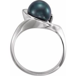 14K White Akoya Cultured Pearl & .03 CTW Diamond Ring - BN & CO JEWELRY