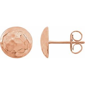 14K Rose Hammered Disk Earrings - BN & CO JEWELRY
