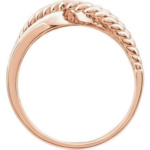 14K Rose Crossover Rope Design Ring - BN & CO JEWELRY