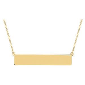 18K Yellow Vermeil Engravable Bar 17.5" Necklace - BN & CO JEWELRY