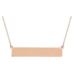 14K Rose Engravable Bar 19.5" Necklace - BN & CO JEWELRY