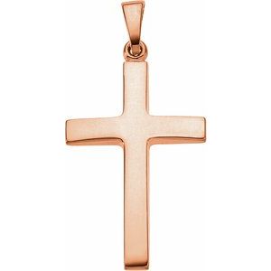 14K Rose 23x15.9 mm Cross Pendant - BN & CO JEWELRY