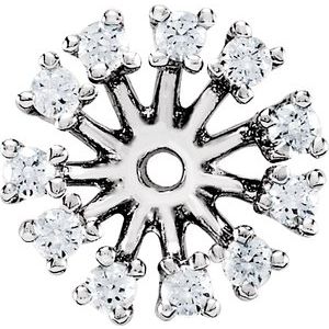 14K White 5/8 CTW Natural Diamond Earring Jackets with 7.7 mm ID - BN & CO JEWELRY