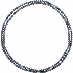 8-8.5 mm Cultured Black Freshwater Pearl 72" Rope Necklace - BN & CO JEWELRY