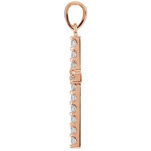 14K Rose 1/5 CTW Natural Diamond Cross Pendant - BN & CO JEWELRY