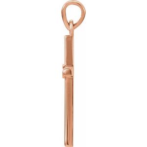 14K Rose .015 CT Natural Diamond Cross Pendant - BN & CO JEWELRY