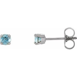 Sterling Silver Imitation Blue Zircon Youth Earrings - BN & CO JEWELRY