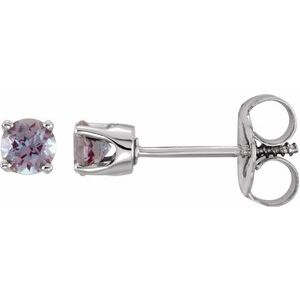 14K White Imitation Alexandrite Youth Earrings - BN & CO JEWELRY