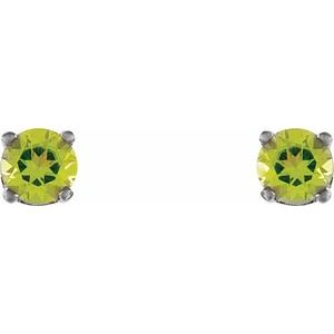 Sterling Silver Imitation Peridot Youth Earrings - BN & CO JEWELRY