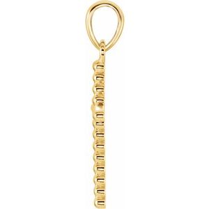 14K Yellow 17.5x12.1 mm Beaded Cross Pendant - BN & CO JEWELRY