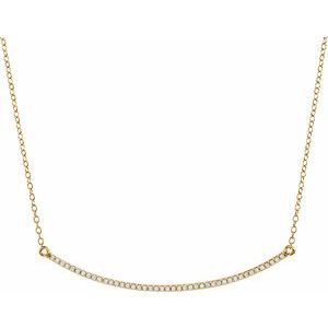 14K Yellow 1/6 CTW Natural Diamond Bar 16-18" Necklace - BN & CO JEWELRY