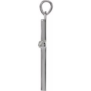 Sterling Silver 26.5x13.75 mm .02 CT Natural Diamond Cross Pendant - BN & CO JEWELRY