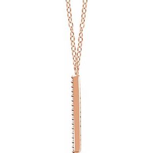 14K Rose 1/6 CTW Natural Diamond V 18" Necklace - BN & CO JEWELRY