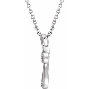 Sterling Silver 1/10 CTW Natural Diamond Cross 18" Necklace - BN & CO JEWELRY