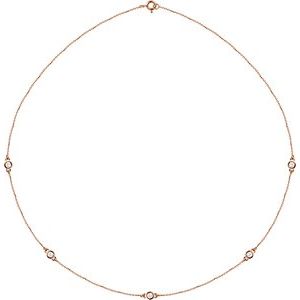 14K Rose 1/2 CTW Natural Diamond 5-Station 18" Necklace - BN & CO JEWELRY