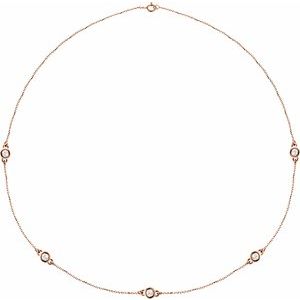 14K Rose 1 CTW Lab-Grown Diamond 5-Station 18" Necklace - BN & CO JEWELRY