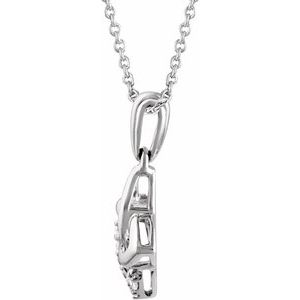 Sterling Silver .06 CTW Natural Diamond 18" Necklace - BN & CO JEWELRY