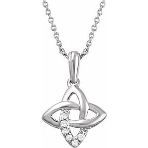Sterling Silver .06 CTW Natural Diamond 18" Necklace - BN & CO JEWELRY