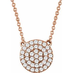 14K Rose 1/3 CTW Natural Diamond Cluster 16-18" Necklace - BN & CO JEWELRY