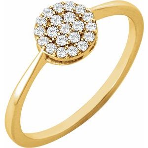 14K Yellow 1/5 CTW Natural Diamond Cluster Ring - BN & CO JEWELRY