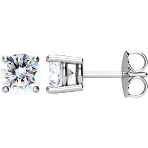 14K White 1 1/2 CTW Natural Diamond Stud Earrings with Friction Post - BN & CO JEWELRY