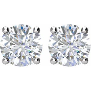 14K White 1 1/2 CTW Natural Diamond Stud Earrings with Friction Post - BN & CO JEWELRY