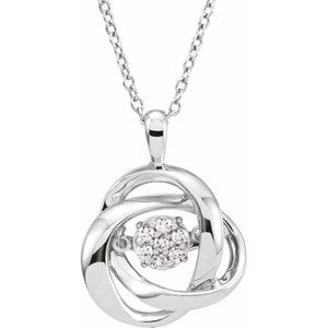 Sterling Silver 1/10 CTW Natural Mystara DiamondsÂ® 18" Necklace - BN & CO JEWELRY