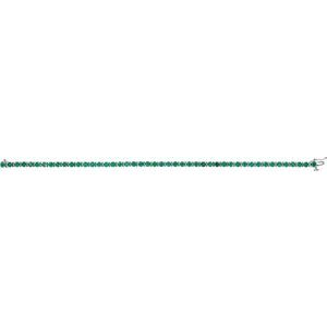 14K White Natural Emerald Line 7" Bracelet - BN & CO JEWELRY