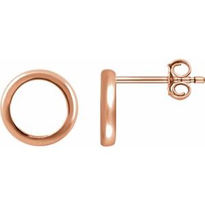 14K Rose Circle Earrings - BN & CO JEWELRY