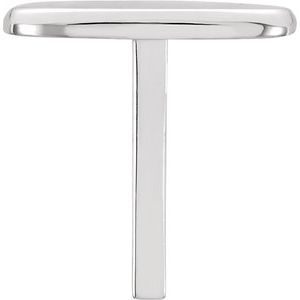 14K White 12.5x6.5 mm Oval Cuff Link - BN & CO JEWELRY