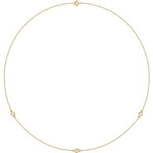 14K Yellow 1/4 CTW Natural Diamond 3-Station 18" Necklace - BN & CO JEWELRY