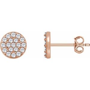 14K Rose 1/3 CTW Natural Diamond Cluster Earrings - BN & CO JEWELRY