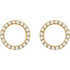 14K Yellow 1/5 CTW Natural Diamond Circle Earrings - BN & CO JEWELRY