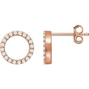14K Rose 1/5 CTW Natural Diamond Circle Earrings - BN & CO JEWELRY