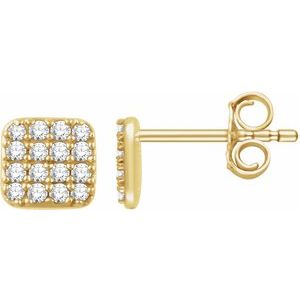 14K Yellow 1/5 CTW Natural Diamond Cluster Earrings - BN & CO JEWELRY