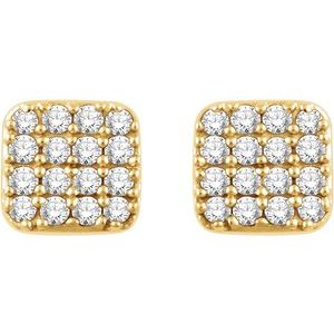 14K Yellow 1/5 CTW Natural Diamond Cluster Earrings - BN & CO JEWELRY
